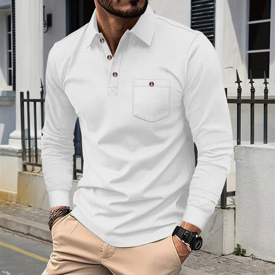 Herren Langarmhemd mit modischem Design und praktischem Brusttaschen EB