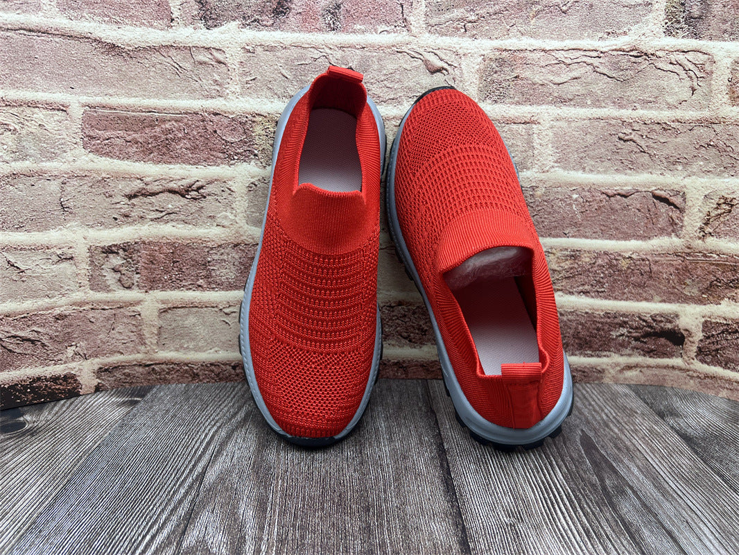 Damen Sportliche Slip-On Sneakers mit atmungsaktiver Mesh-Oberfläche EB