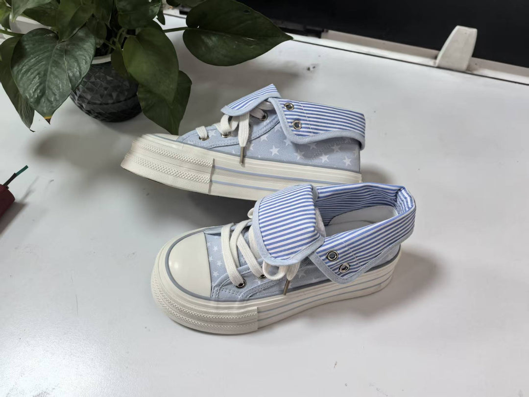 Damen Lässige Sneakers mit abnehmbaren Kragen und einzigartigem Sternenmuster EB