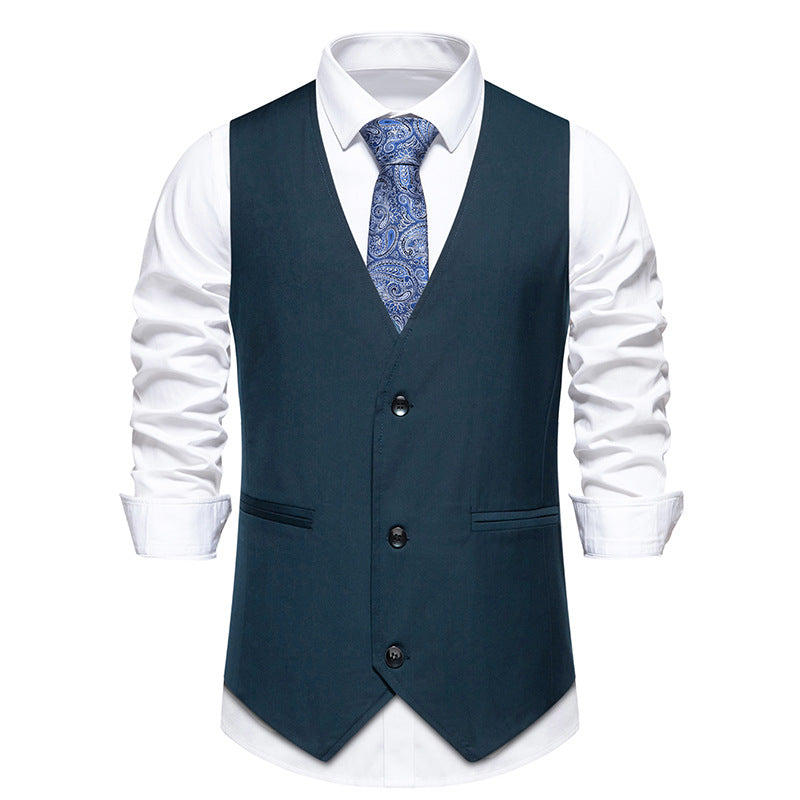 Herren elegante Anzugweste mit modernem Schnitt und praktischen Taschen EB