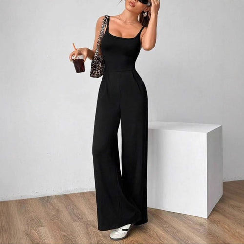 Damen Eleganter Jumpsuit mit weitgeschnittenen Beinen und schmeichelndem Oberteil EB