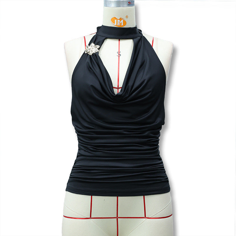 Damen Elegantes Wickeltop mit Raffungen EB