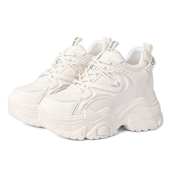 Damen sportliche Plateausneaker mit atmungsaktivem Obermaterial EB