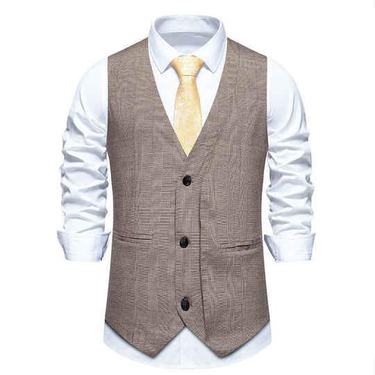 Herren elegante Anzugweste mit moderner Struktur und feinem Karomuster EB