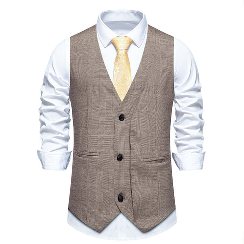 Herren elegante Anzugweste mit moderner Struktur und feinem Karomuster EB