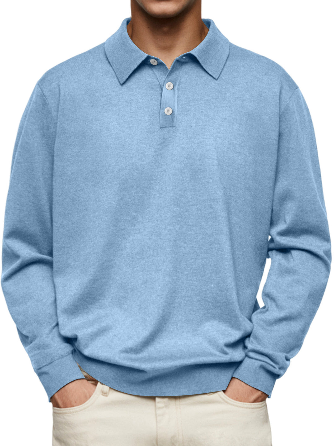Herren Langarm-Polohemd aus weichem Baumwollmix EB