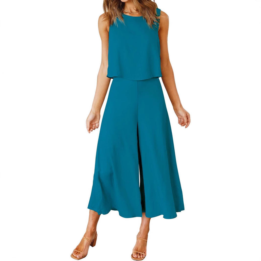 Damen luftiger Jumpsuit mit lässigem Schnitt und praktischen Taschen EB