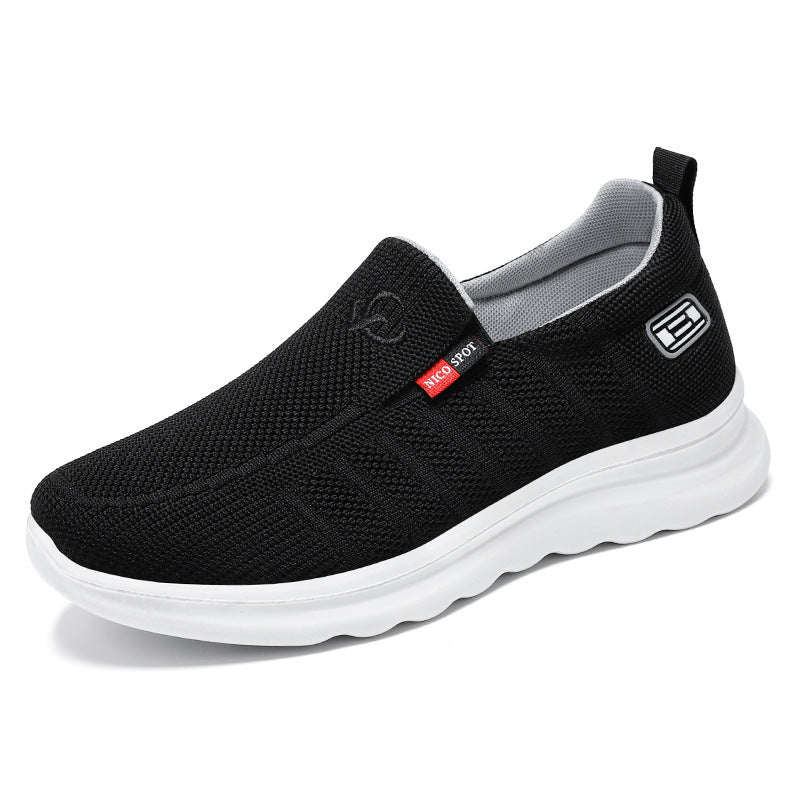 Herren nan atmungsaktiver gestrickter Slip-On Sneaker mit elastischem Einstieg und stoßdämpfender EVA-Zwischensohle EB