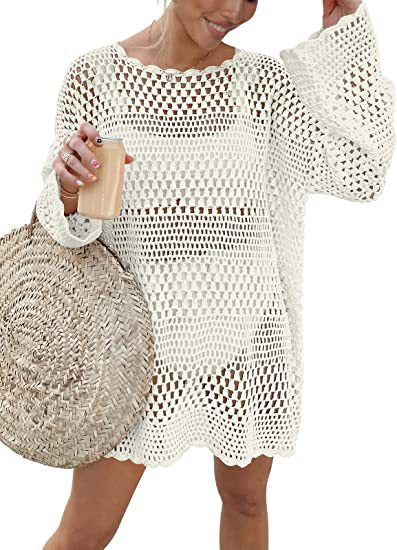 Damen luftiges Häkelkleid EB