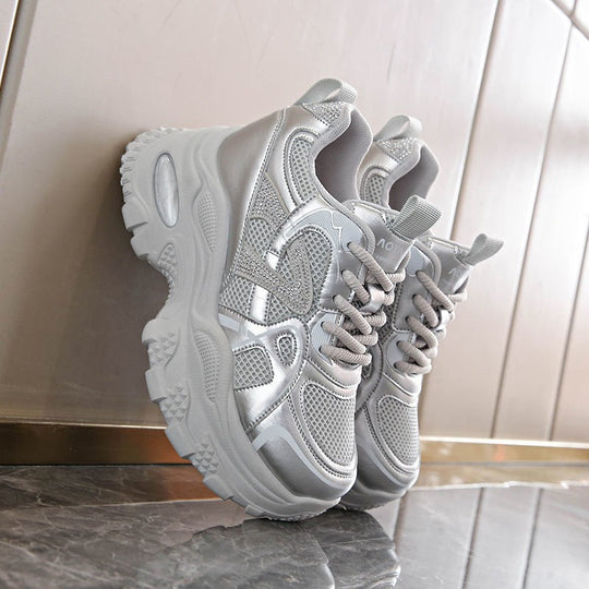 Damen Sportliche Chunky Sneakers mit atmungsaktiver Mesh-Oberfläche und robustem Design EB