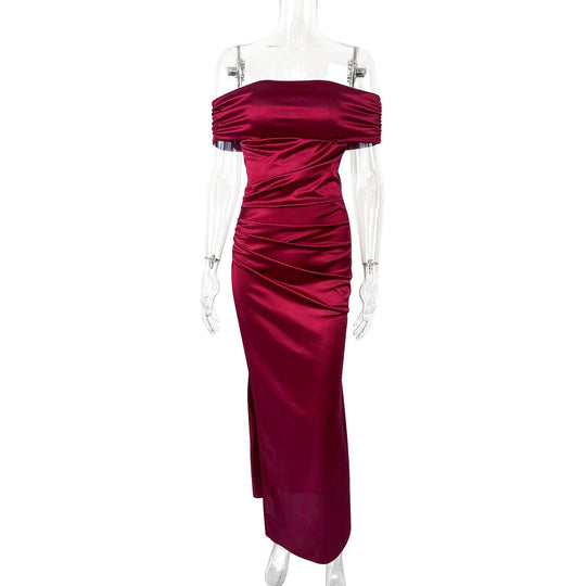 Damen Figurbetontes Asymmetrisches Abendkleid EB