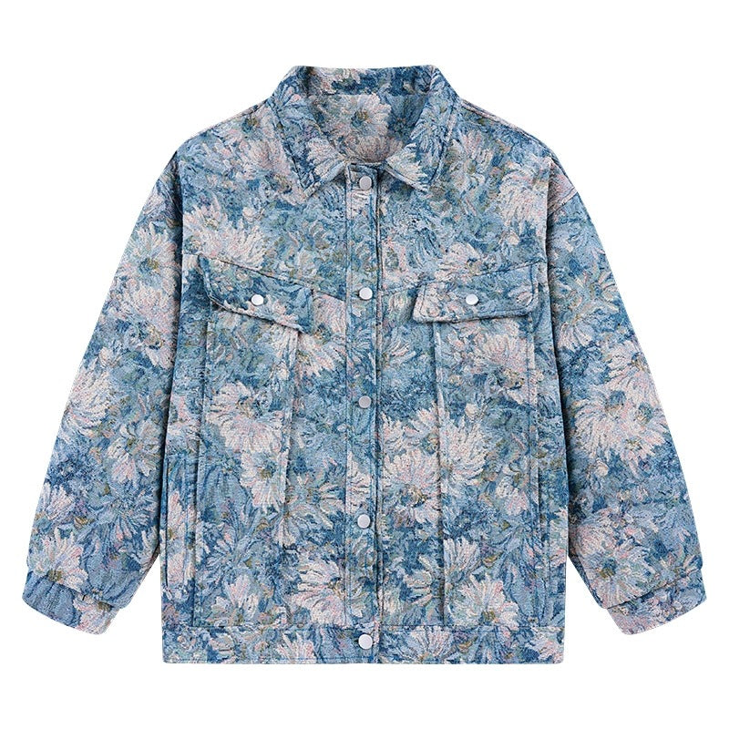 Damen modische Blumenmuster-Jacke EB