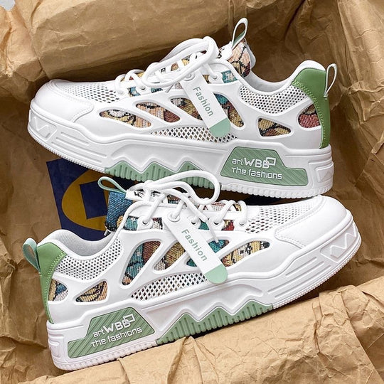 Damen Sportliche Sneaker mit atmungsaktivem Netzmaterial und stabiler Sohle EB