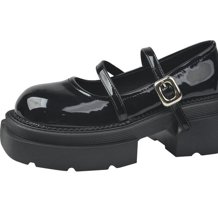 Damen modische Plateau-Ballerinas mit versetztem Riemen und komfortablem Fußbett EB