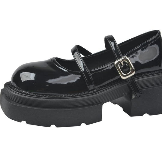 Damen modische Plateau-Ballerinas mit versetztem Riemen und komfortablem Fußbett EB