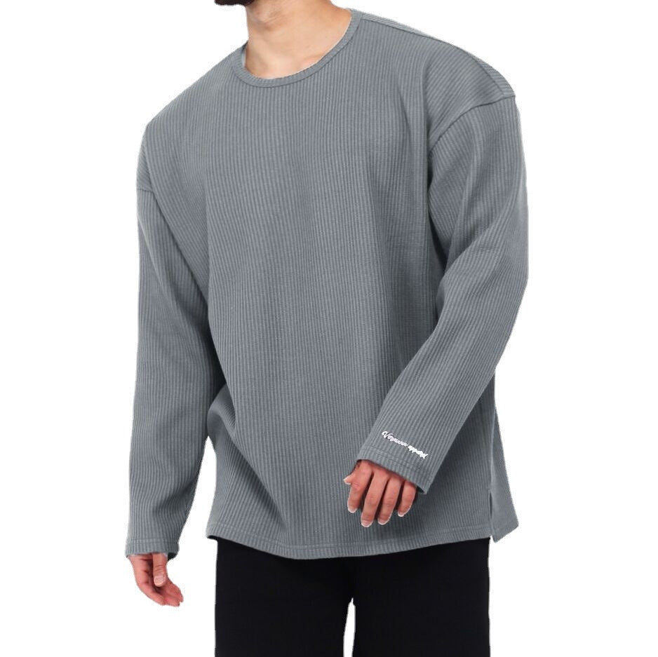 Herren Langarmshirt mit strukturiertem Rippenmuster und modernem Schnitt EB
