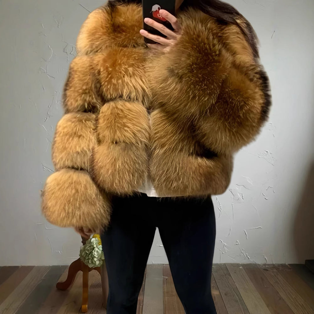 Damen kuschelige Pelzjacke EB