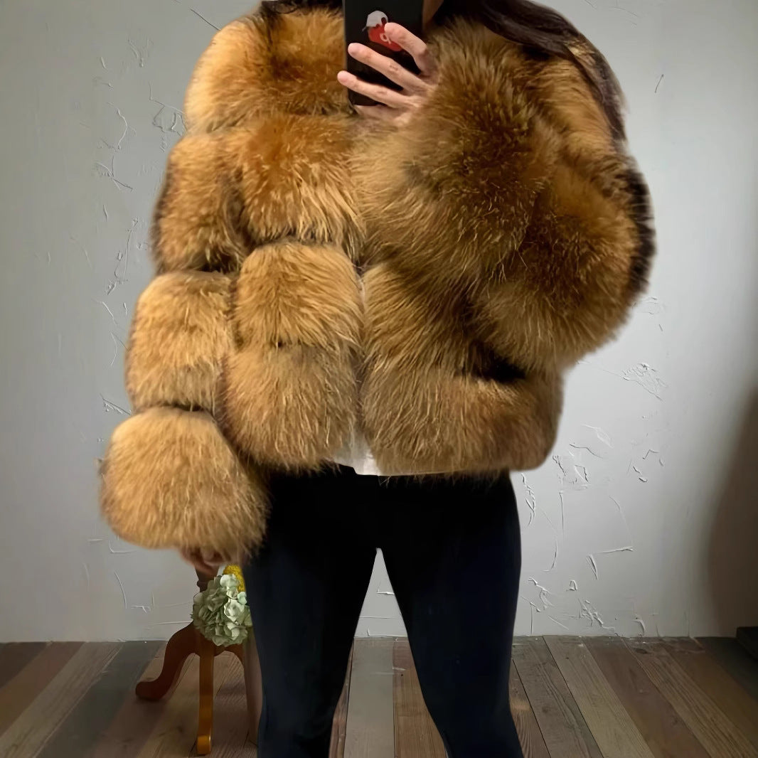 Damen kuschelige Pelzjacke EB