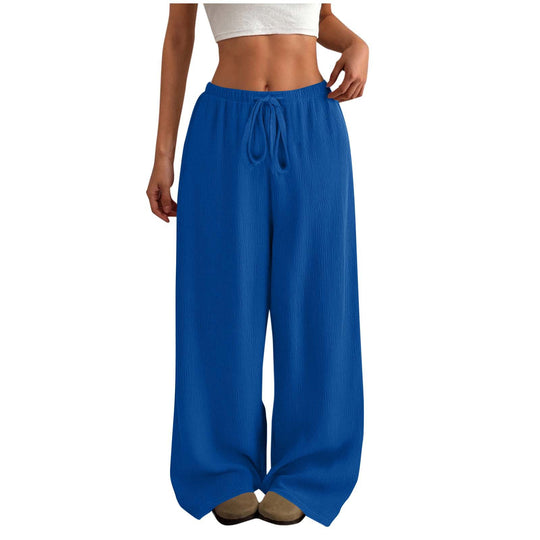 Damen Weite Sommerhose aus leichtem Stoff mit Gummizug EB