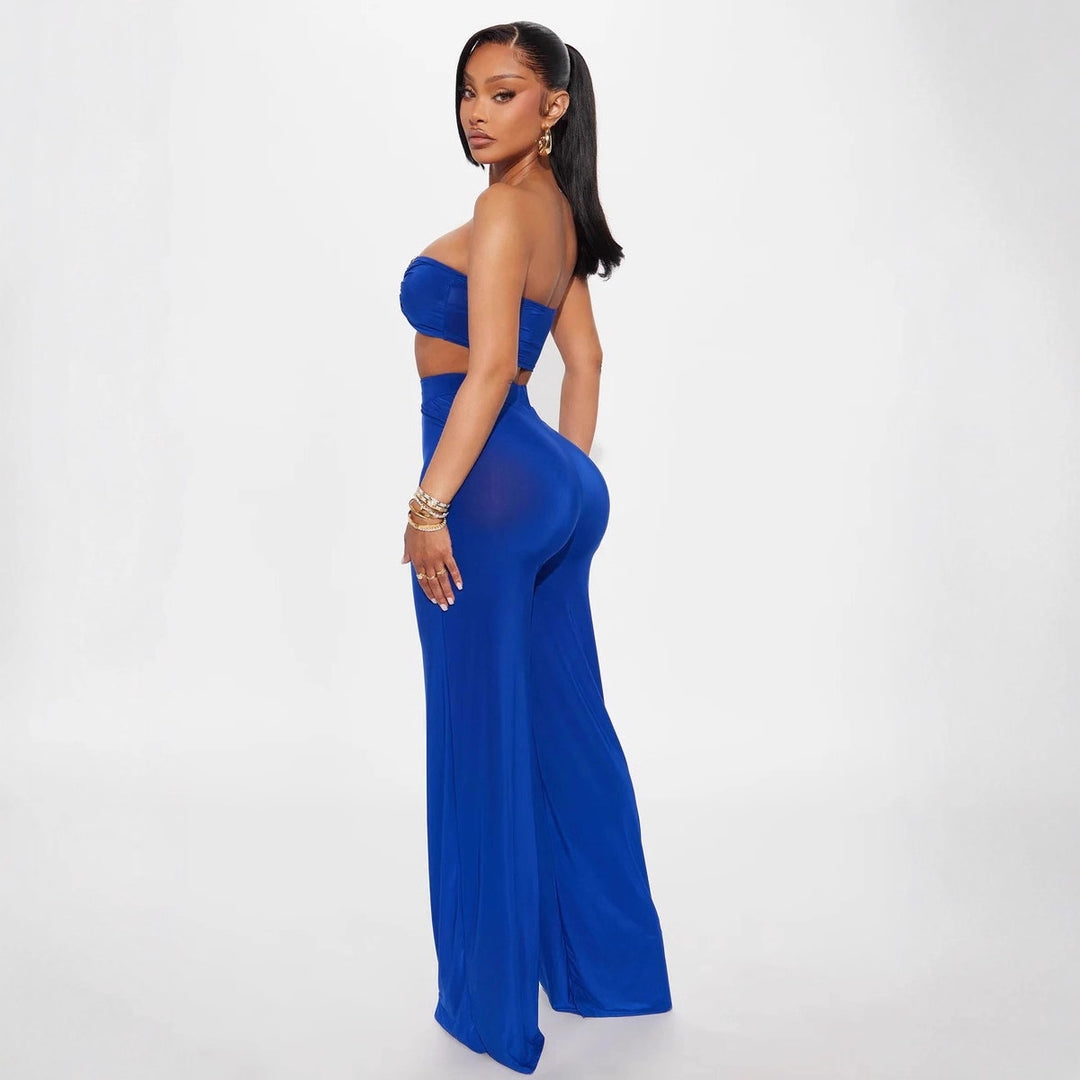 Damen Cut-Out Oberteil mit high-waisted Hose EB