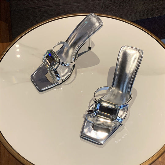 Damen elegante High Heels mit funkelndem Schmuckdetail EB