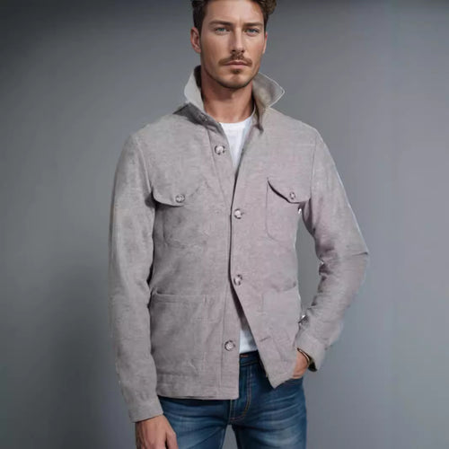Herren modische Outdoor Jacke mit praktischen Taschen EB