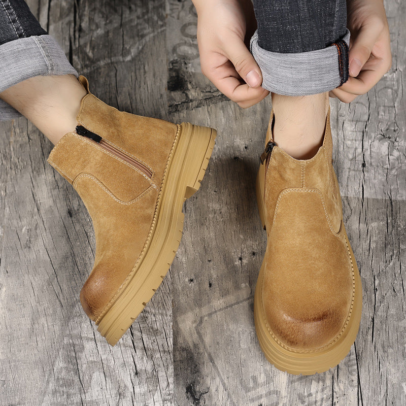 Damen Robuste Chelsea-Stiefel aus weichem Wildleder mit seitlichem Reißverschluss EB