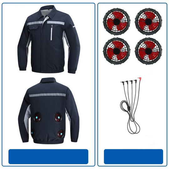 Herren nan atmungsaktive Arbeitsjacke mit integrierten Rückenlüftern und reflektierenden Streifen EB