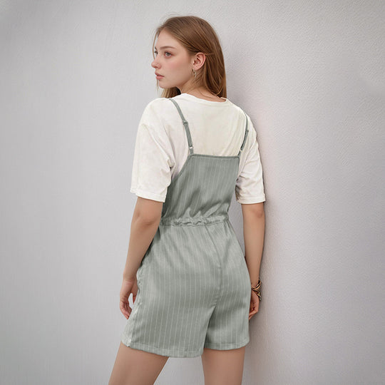 Damen Jumpsuit mit schicker Streifenoptik und verstellbarem Taillenzug EB