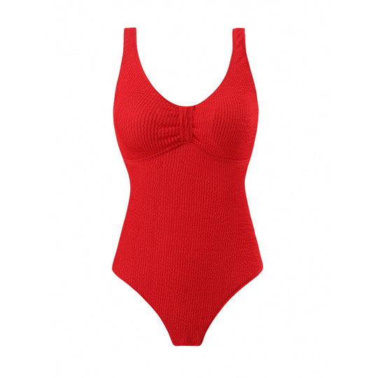 Damen Einteiler Badeanzug mit figurformendem Design und attraktivem Rüschendetail EB
