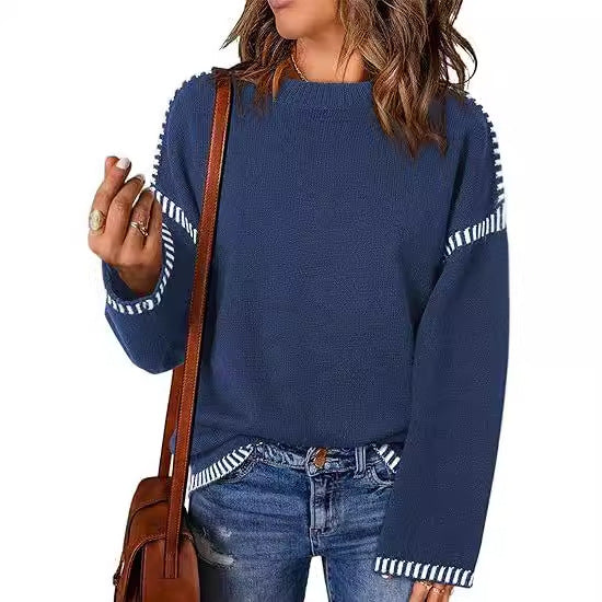 Damen Pullover mit modischen Streifen EB