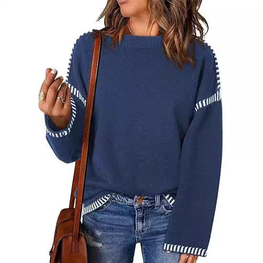 Damen Pullover mit modischen Streifen EB