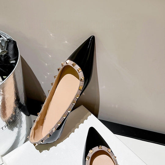 Damen spitze Ballerinas mit eleganter Nietenverzierung EB