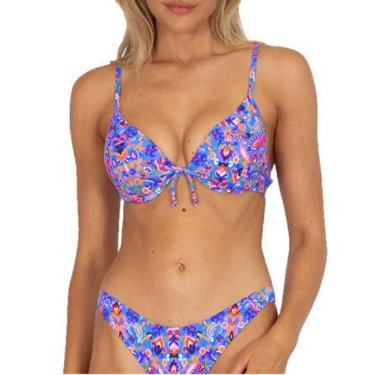 Damen Triangel-Bikini mit verspieltem Muster EB