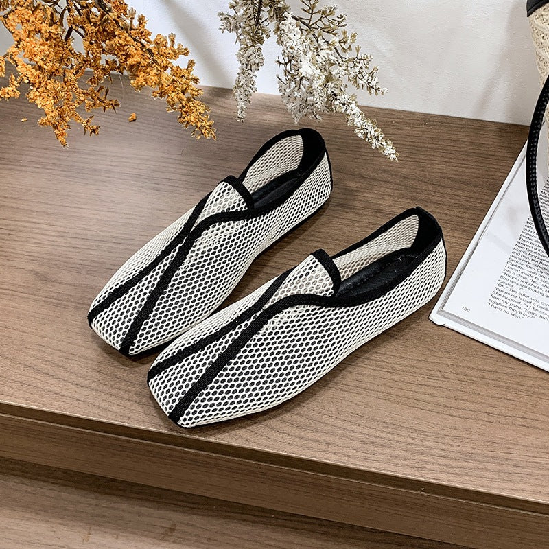 Damen Slip-On Ballerinas aus atmungsaktivem Netzmaterial EB