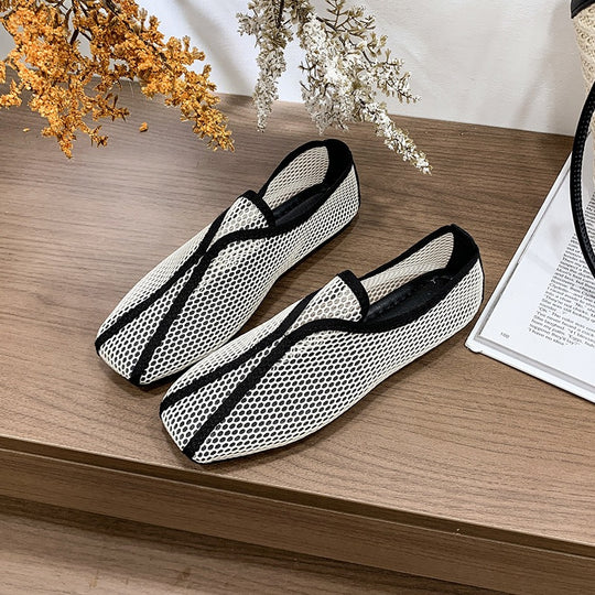 Damen Slip-On Ballerinas aus atmungsaktivem Netzmaterial EB