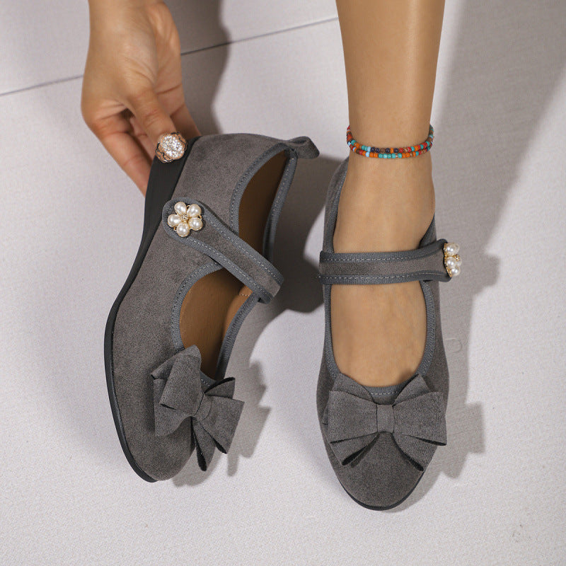 Damen Ballerinas mit attraktiver Schleife und elegantem Schmuckdetail EB