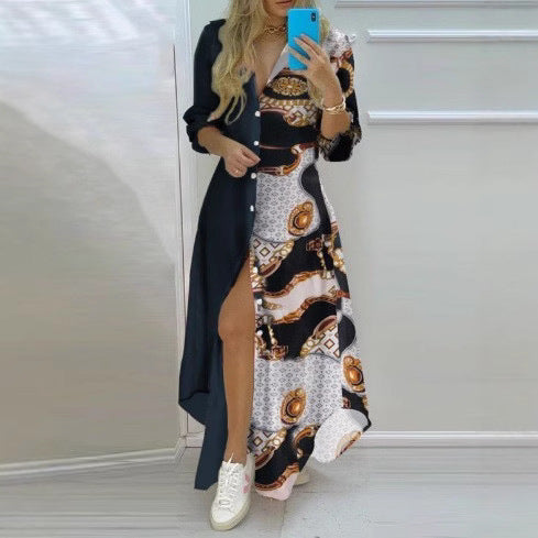 Damen Kimono-Robe mit Printdesign EB
