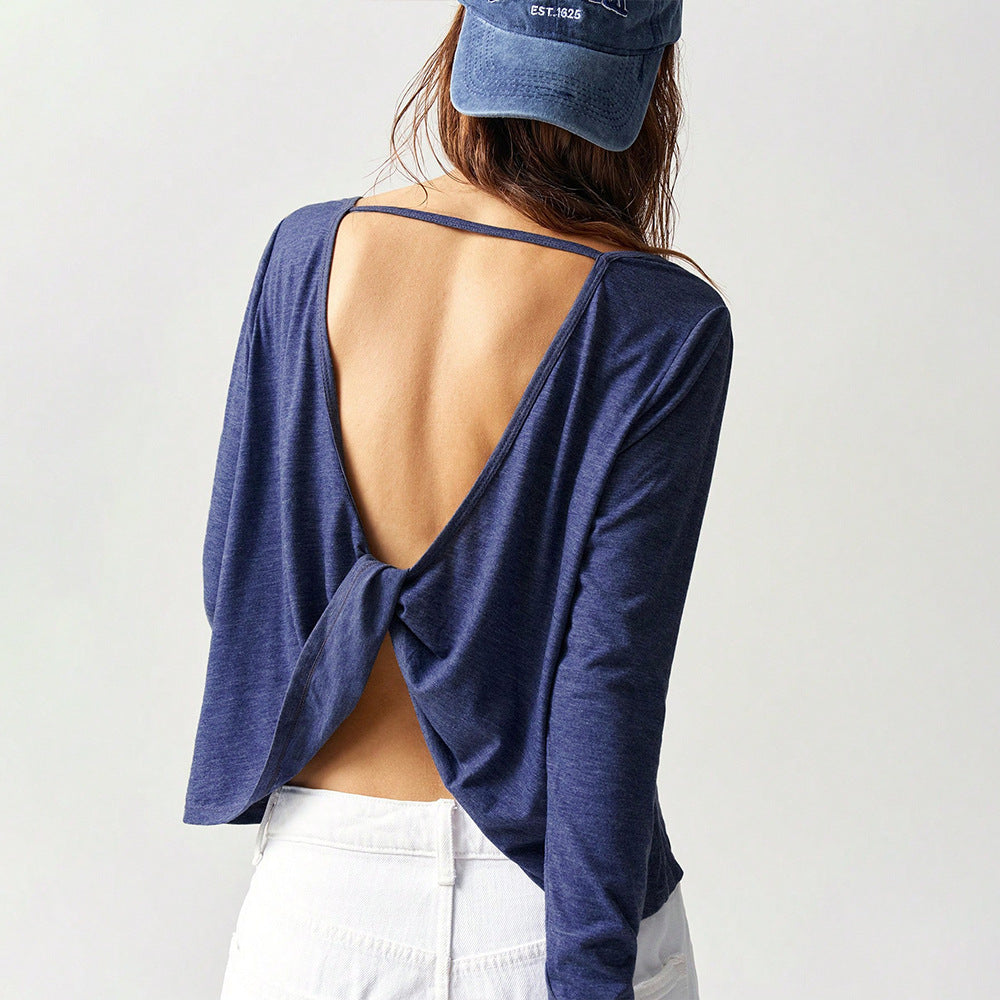 Damen legeres Cropped-Longsleeve mit weiter Oversize-Passform und gerundetem Saum Eichborn Berlin