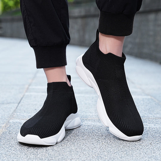 Damen Strick-Sneaker mit elastischem Schaft und rutschfester Sohle EB