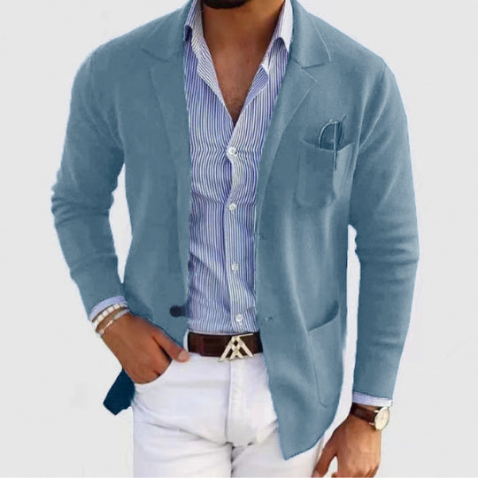 Herren lässiger Strickblazer mit praktischen Taschen und bequemer Passform EB