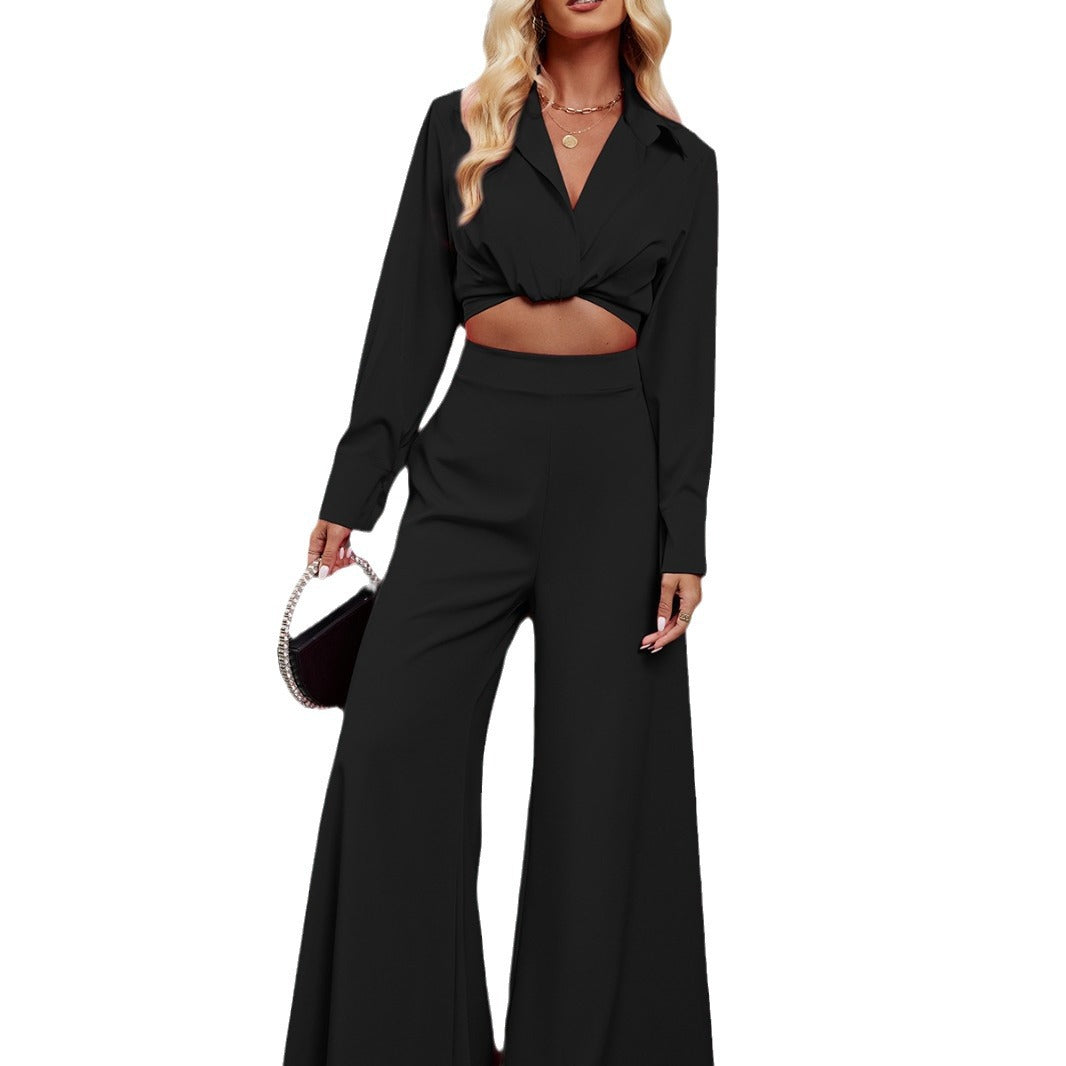 Damen Set mit cropped Bluse und weiter Hose EB