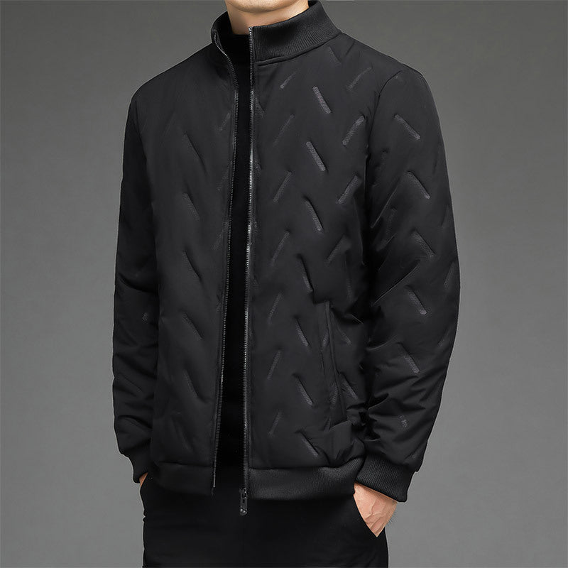 Herren leichte gesteppte City-Insulationsjacke mit diagonalstruktur, Stehkragen und Zwei-Wege-Reißverschluss EB