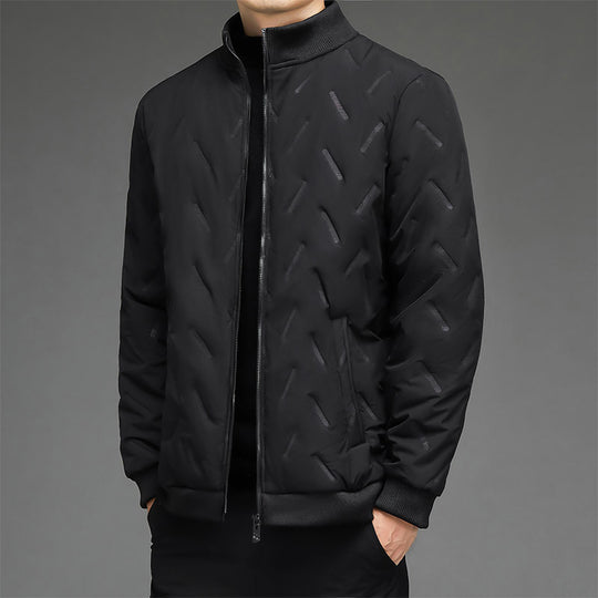 Herren leichte gesteppte City-Insulationsjacke mit diagonalstruktur, Stehkragen und Zwei-Wege-Reißverschluss EB