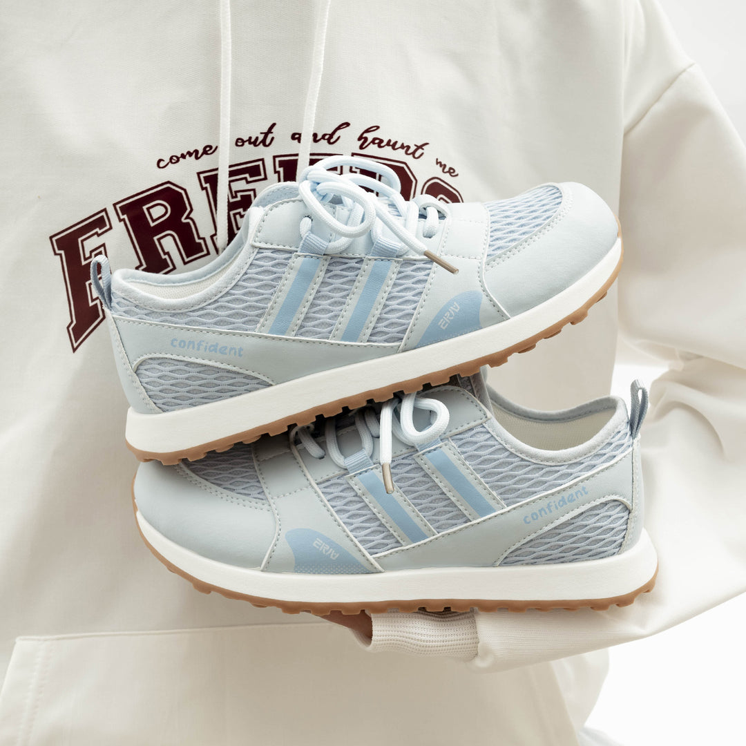Damen Sportliche Mesh-Sneakers mit rutschfester Sohle und atmungsaktiven Einsätzen EB