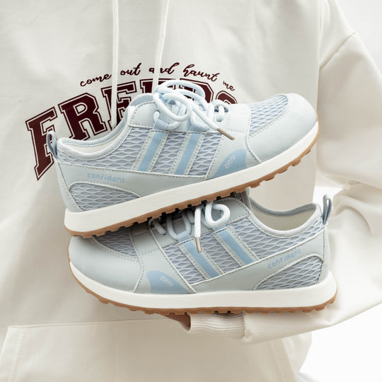 Damen Sportliche Mesh-Sneakers mit rutschfester Sohle und atmungsaktiven Einsätzen EB