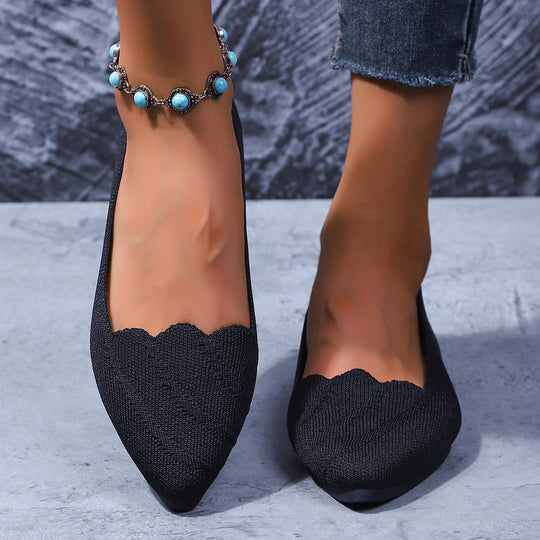 Damen Ballerinas mit elegantem Wellen-Design und atmungsaktivem Obermaterial EB