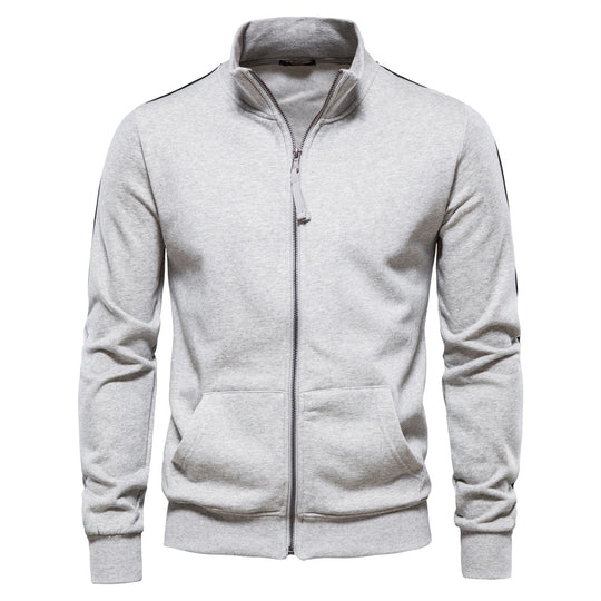 Herren Sweatjacke mit hohem Kragen und durchgehendem Reißverschluss EB