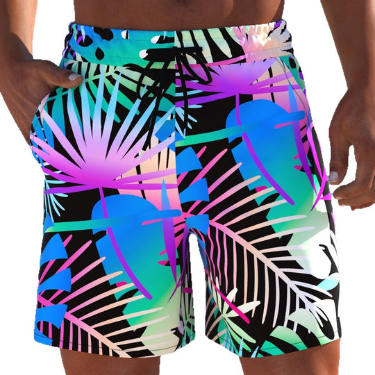 Herren Badeshorts mit animalischem Muster und elastischem Bund EB