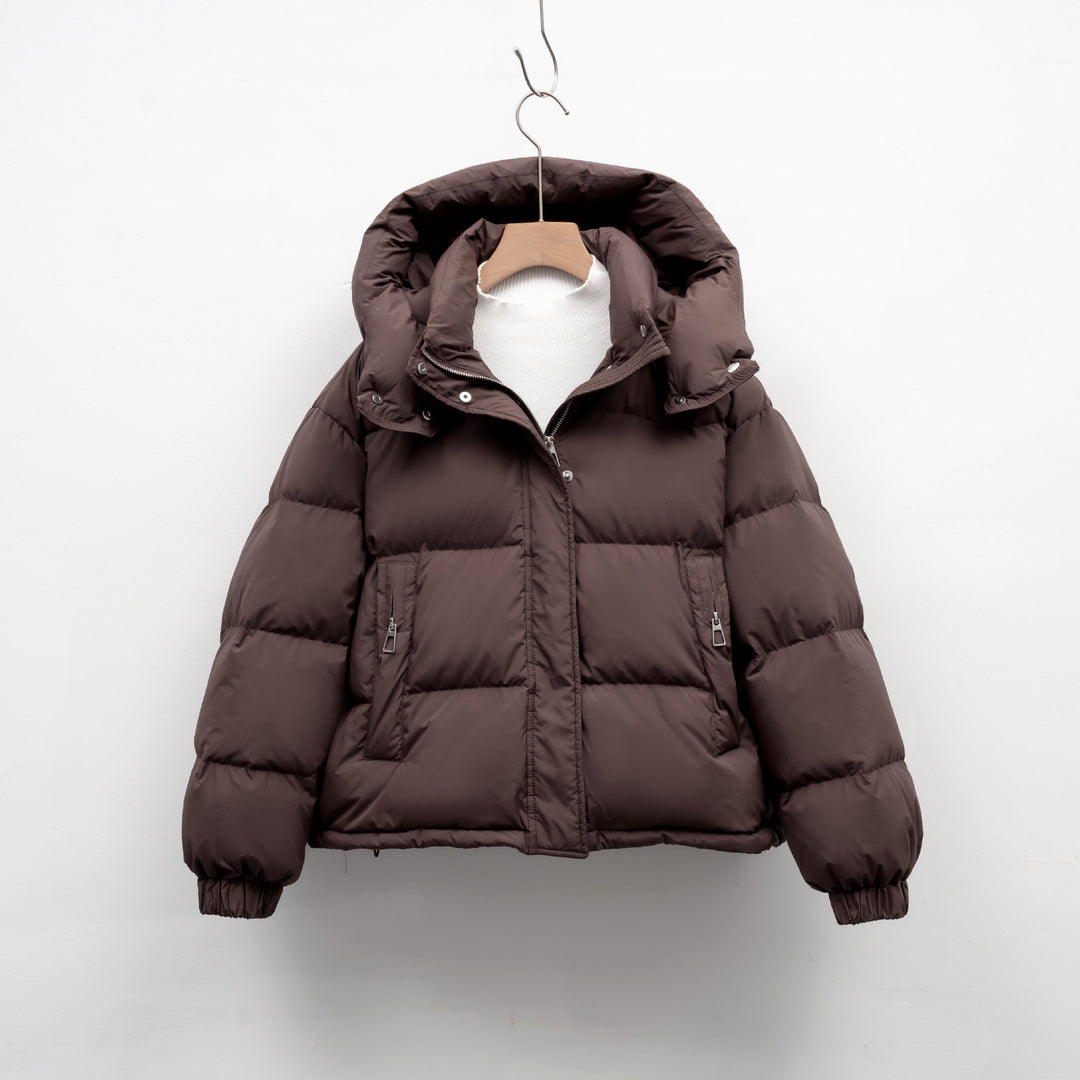 Damen Pufferjacke mit abnehmbarer Kapuze und voluminösem Schnitt EB